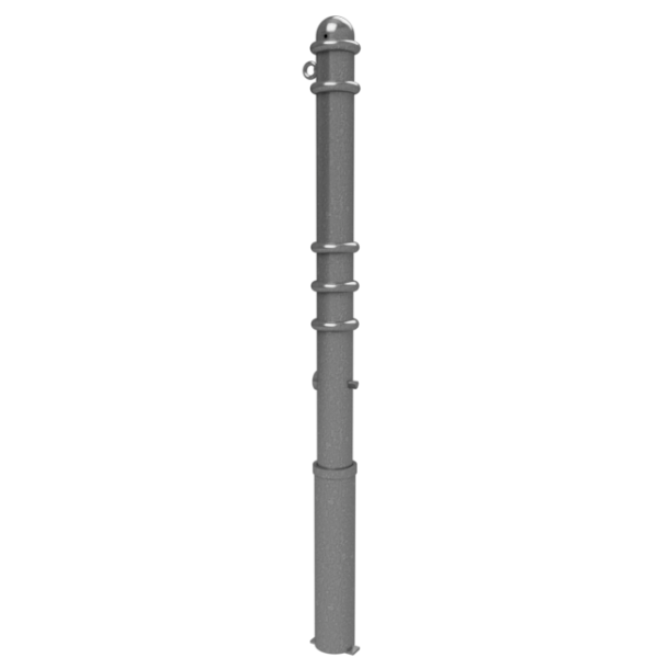 Ornamental bollard | Series 479B | � 76 mm | removable, self-engaging lockwith hot-dip galvanized ground socket part-no. 476.40approx. 400 mm below ground | with triangular locking mechanism acc. with DIN 3223 | with 1 eyelet